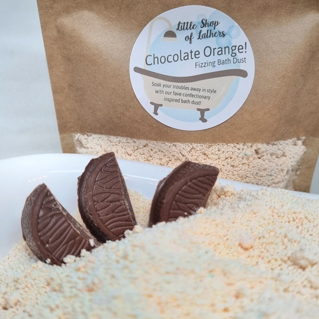 Feelgood Fizzing Bath Dust - Chocolate Orange - self care pampering bath treats